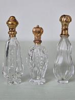 Parfumfles (3) - Kristal - 14K Goud, Antiek en Kunst