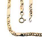 Bicolor gouden gesloten Figaro schakel ketting | 43 cm, Handtassen en Accessoires, Kettingen, Ophalen of Verzenden, Gebruikt, Overige kleuren