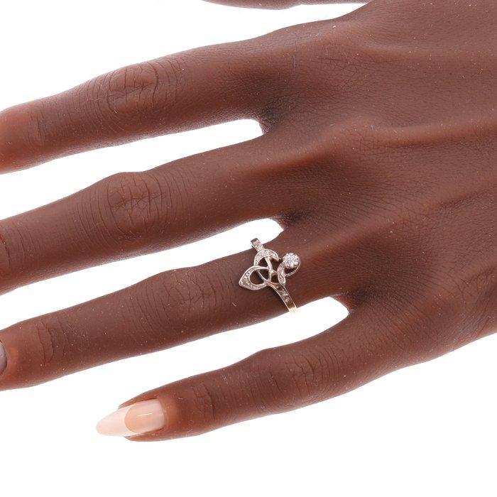 Ring - 18 karaat Geel goud - Diamant - Vintage uit 1900, Art, Handtassen en Accessoires, Ringen