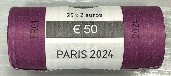 Frankrijk. 2 Euro 2024 Paris Tour Eiffel Olympic Games (25, Postzegels en Munten, Munten | Europa | Euromunten