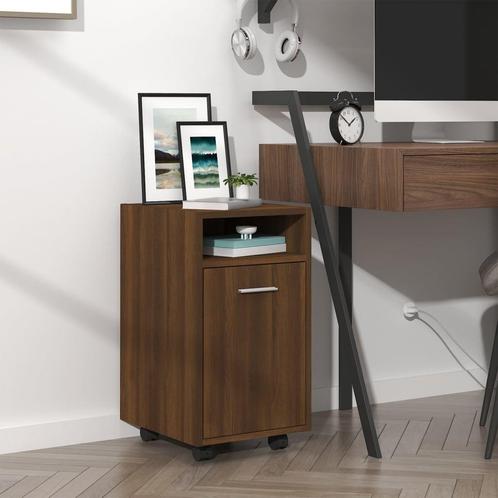 vidaXL Bijzetkast met wielen 33x38x60 cm bewerkt hout, Huis en Inrichting, Kasten | Overige, Nieuw, Verzenden