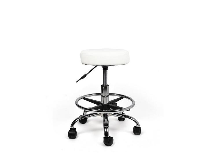 Tabouret Wit - Lage uitvoering met Voetsteun, Maison & Meubles, Tabourets