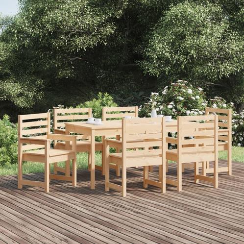 vidaXL 7-delige Tuinset massief grenenhout, Tuin en Terras, Tuinsets en Loungesets, Tuinset, Nieuw, Verzenden