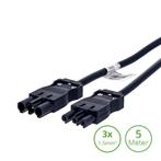 Luxar 3-SWP Verlengsnoer 5 Meter Male/Female Zwart, Huis en Inrichting, Verzenden, Nieuw
