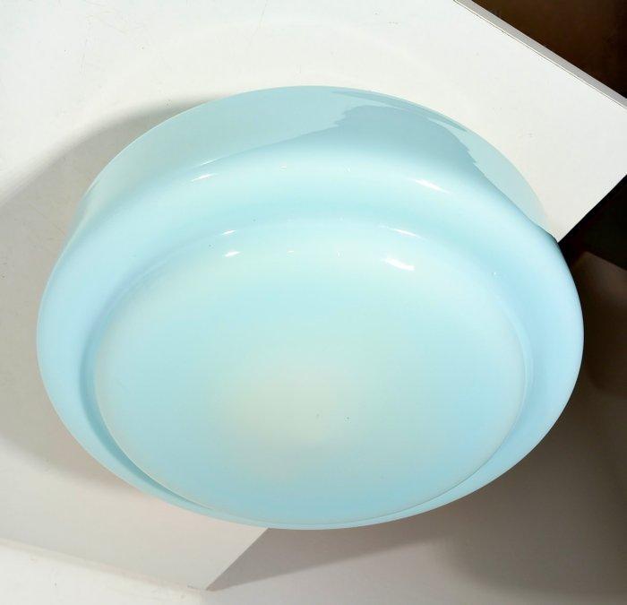 Lampe murale - Aluminium, Verre - verre opaline années 1950, Antiquités & Art, Art | Objets design