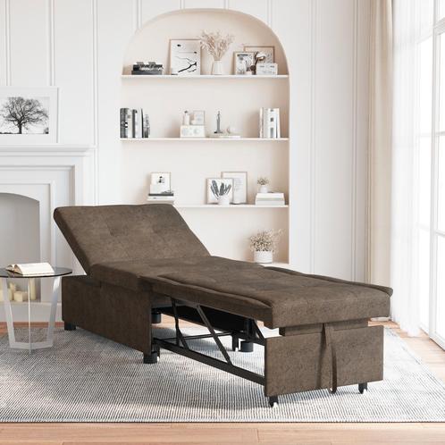 vidaXL 3-in-1 Sofa Bed Uittrekbaar Legergroen Kunstsuède, Huis en Inrichting, Zetels | Zetels, Nieuw, Verzenden