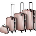tectake Kofferset met beautycase 4-delig - roségoud, Handtassen en Accessoires, Verzenden, Nieuw