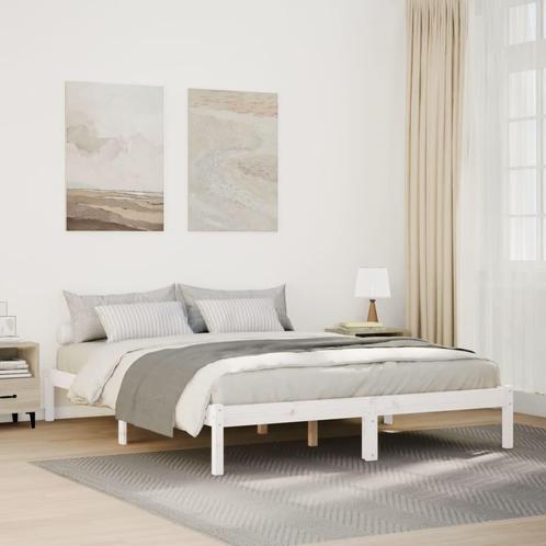 vidaXL Bedframe extra lang zonder matras grenenhout wit, Huis en Inrichting, Slaapkamer | Bedden, Nieuw, Verzenden