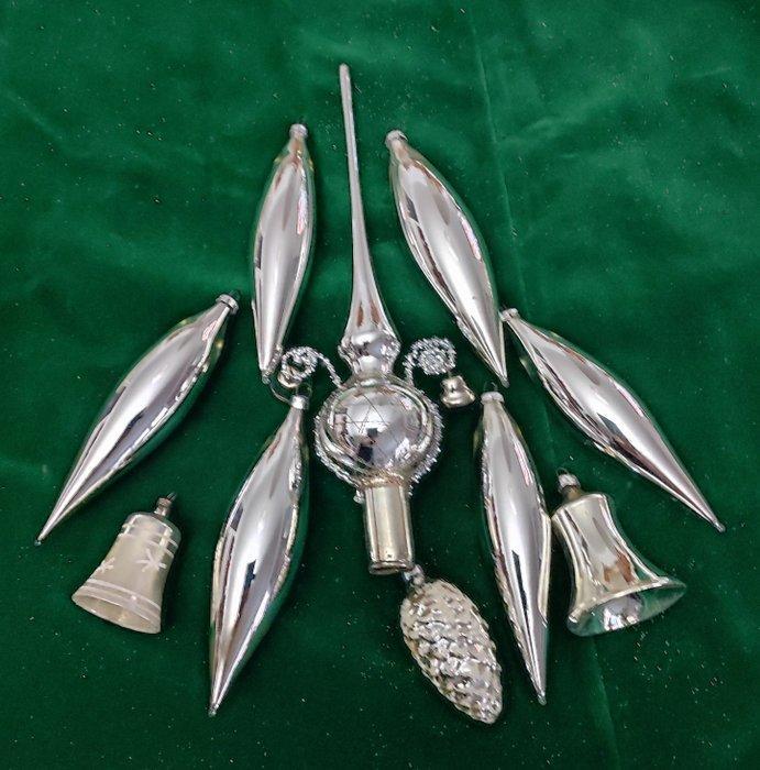 Kerstballen (60) - Glas - zilver, Diversen, Kerst