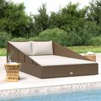 vidaXL Tuinbed 110x200 cm poly rattan bruin, Verzenden, Nieuw