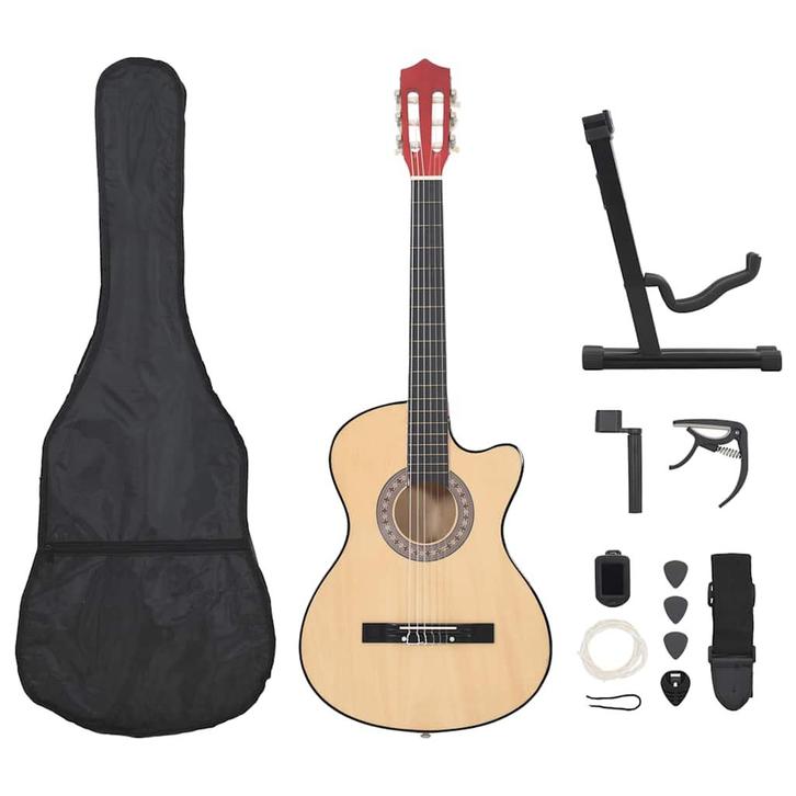vidaXL 12-delige Gitaarset cutaway met 6 snaren western, Musique & Instruments, Instruments à corde | Guitares | Acoustiques, Envoi