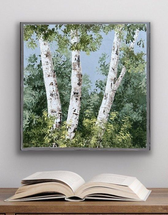 Andrea Imwiehe - Encounter of Birches_06 *no reserve*, Antiek en Kunst, Kunst | Schilderijen | Modern