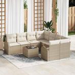 vidaXL Bankstel met kussen met opslag 9 pcs Beige en Crème, Tuin en Terras, Verzenden, Nieuw