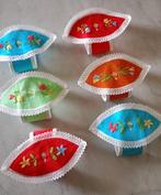 Servetring (6) - Katoen - Handgeborduurd, Antiek en Kunst