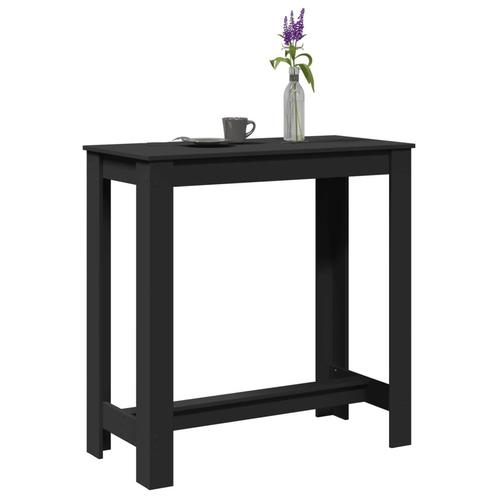 vidaXL Bartafel 102x50x103,5 cm bewerkt hout zwart, Huis en Inrichting, Tafels | Eettafels, Nieuw, Verzenden