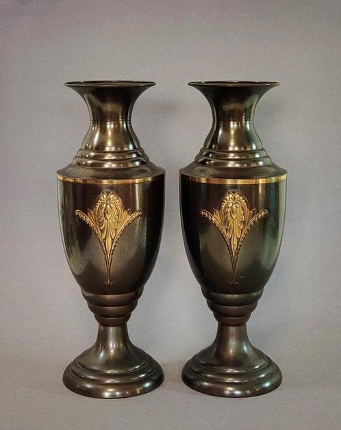 Vase (2)  - cuivre, laiton, Antiek en Kunst, Kunst | Designobjecten