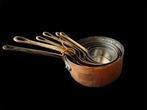 Pan (6) - Koper en messing - Franse vintage koperen pan