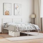 vidaXL Bedframe met hoofdbord metaal wit 120x190 cm, Huis en Inrichting, Slaapkamer | Bedden, Verzenden, Nieuw