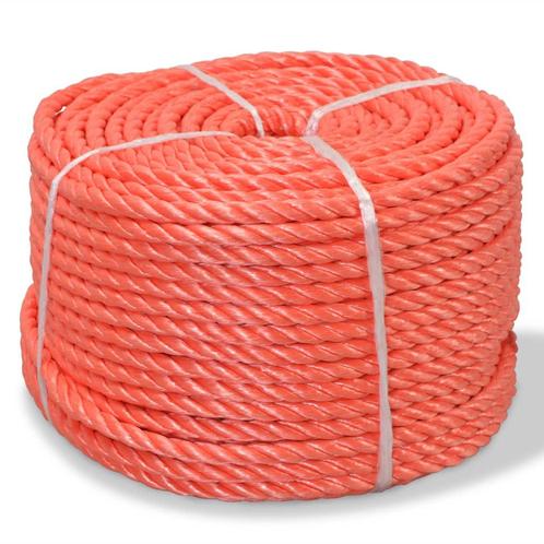 vidaXL Touw gedraaid 16 mm 100 m polypropyleen oranje, Doe-het-zelf en Bouw, IJzerwaren en Bevestigingsmiddelen, Nieuw, Verzenden