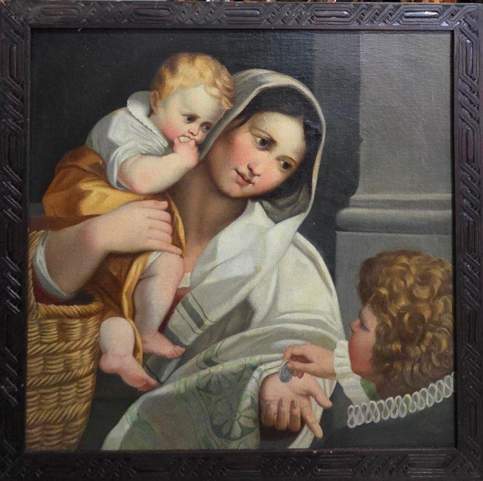 Italiaanse school (XIX) - La carità, Antiek en Kunst, Kunst | Schilderijen | Klassiek