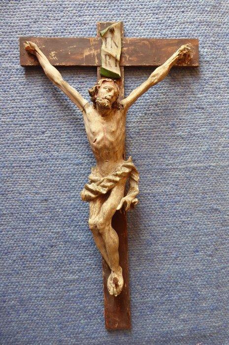 Crucifix - Hout - 1700-1750 - Kruzifix - XL - 121 cm, Antiek en Kunst, Kunst | Niet-Westerse kunst
