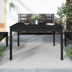 vidaXL Table de jardin noir 121x82,5x76 cm bois massif, Jardin & Terrasse, Ensembles de jardin, Neuf, Verzenden