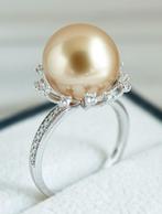 Bague - Or blanc 18 kt. - Saturation dorée 24K, rond, 12,45