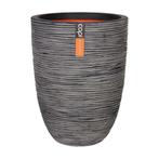NIEUW - Bloempot Capi elegant Rib Ø 34 cm - antraciet, Tuin en Terras, Bloempotten, Verzenden, Nieuw