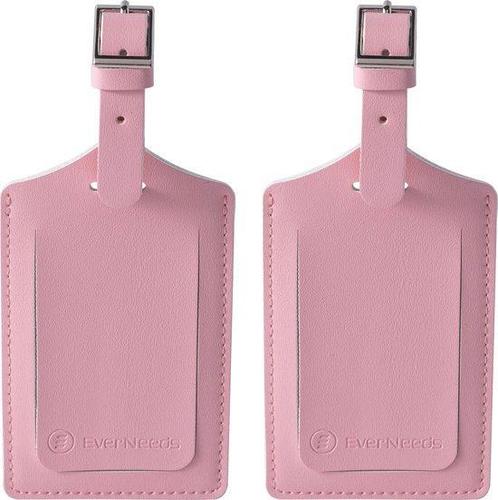 Tweedekans | EverNeeds Bagagelabel - PU Leer - Roze - 2, Handtassen en Accessoires, Koffers, Ophalen of Verzenden