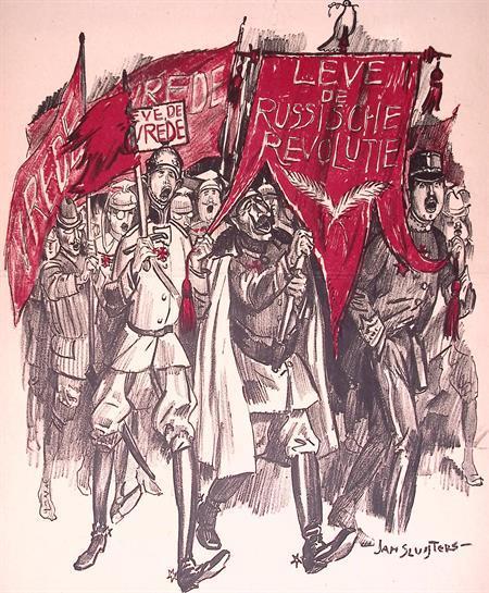 Spotprent Communistische revolutionaire stemming slaat ov..., Antiek en Kunst, Kunst | Litho's en Zeefdrukken, Verzenden