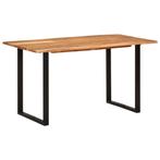 vidaXL Eettafel 140x70x76 cm massief acaciahout, Huis en Inrichting, Tafels | Eettafels, Verzenden, Nieuw
