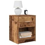 vidaXL Nachtkastje met lade 40x34x50 cm oud houtkleurig, Huis en Inrichting, Slaapkamer | Nachtkastjes, Verzenden, Nieuw