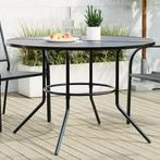 vidaXL Terrastafel rond Ø110x72,5 cm gepoedercoat staal, Tuin en Terras, Verzenden, Nieuw