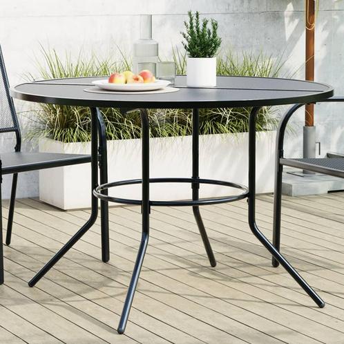 vidaXL Terrastafel rond Ø110x72,5 cm gepoedercoat staal, Tuin en Terras, Tuintafels, Nieuw, Verzenden