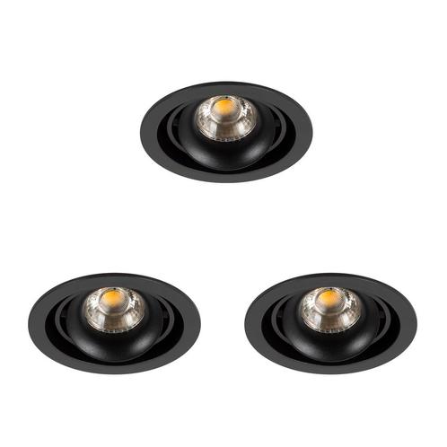 Spots inbouw Inbouwspot Bjorn 1 Rond zwart set 3 stuks, Huis en Inrichting, Lampen | Overige, Verzenden