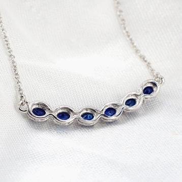 Sans Prix de Réserve - Collier Argent - 2.10ct. tw. Saphir beschikbaar voor biedingen