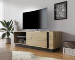 TV-Meubel Ashley - Eiken - Grijs - 138 cm, Huis en Inrichting, Kasten |Televisiemeubels, Overige materialen, 100 tot 150 cm, Verzenden