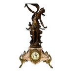 Klok en garnituur set (3) - Marmer, Zinklegering - 1850-1900, Antiek en Kunst, Antiek | Klokken