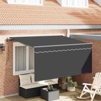vidaXL Inklapbare Luifel Gestreept Antraciet 300 x 200 cm, Tuin en Terras, Verzenden, Nieuw