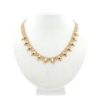 Gouden fantasie schakel ketting | 40 cm (schakelketting), Handtassen en Accessoires, Kettingen, Ophalen of Verzenden, Gebruikt
