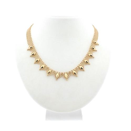 Gouden fantasie schakel ketting | 40 cm (schakelketting), Handtassen en Accessoires, Kettingen, Overige kleuren, Gebruikt, Goud