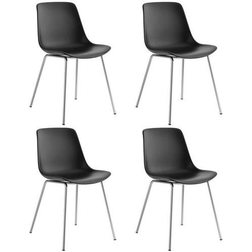 tectake Kunststofstoelen Mave, ergonomisch, 120 kg - zwart/c, Huis en Inrichting, Stoelen, Verzenden