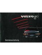 1986 VOLVO 480 ES INSTRUCTIEBOEKJE DUITS, Auto diversen, Handleidingen en Instructieboekjes