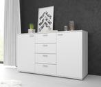 Commode Dento - Wit - 150 cm, Huis en Inrichting, Kasten | Ladekasten, Nieuw, 150 tot 200 cm, 25 tot 50 cm, Verzenden