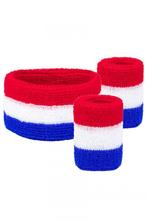 Kinder Zweetbandjes Set Rood Wit Blauw Kind Hoofdband Polsba, Ophalen of Verzenden