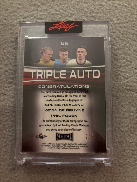 Leaf Metal Erling Haaland, Kevin De Bruyne 2/5 Gesigneerde, Verzamelen, Stickers