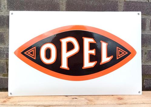 Opel emaille oranje, Verzamelen, Merken en Reclamevoorwerpen, Verzenden