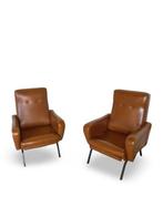 Fauteuil - Bois, Cuir synthétique, Métal - Deux fauteuils