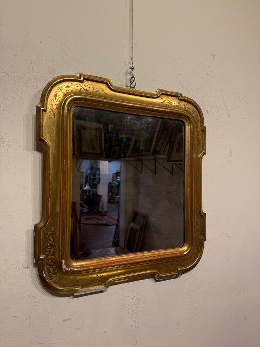 Wandspiegel - Hout - Spiegel met dienblad, Antiek en Kunst, Antiek | Overige Antiek