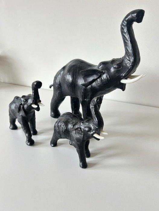 sculptuur, Olifanten leer in de stijl van Liberty of London, Antiek en Kunst, Curiosa en Brocante